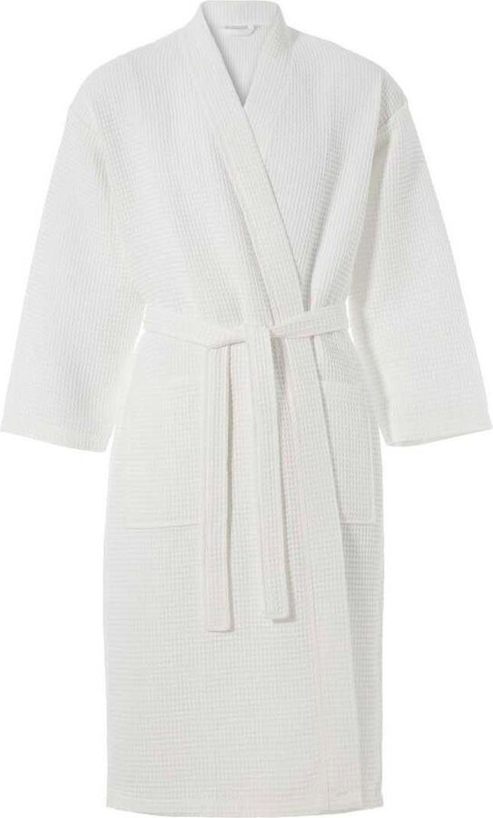 Homescapes Large Cotton Waffle Bathrobe with Shawl Collar ShopStyle Robes