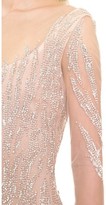 Thumbnail for your product : Reem Acra Embroidered Illusion Swirl Gown