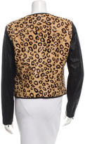 Thumbnail for your product : Theory Leopard Print Leather Jacket