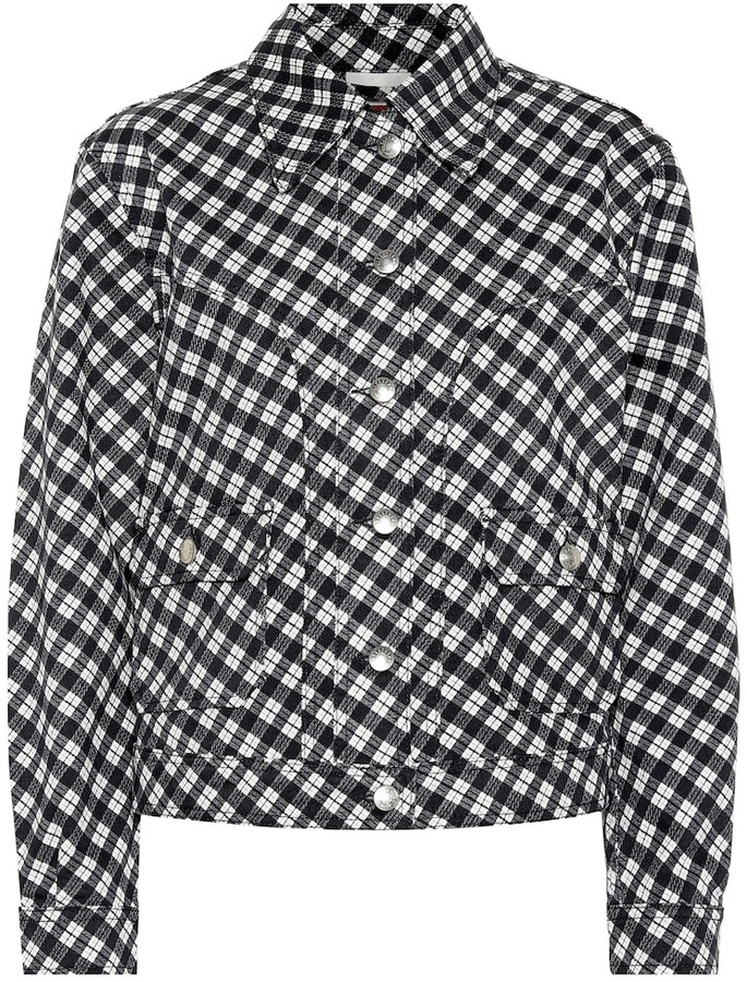 checked denim jacket