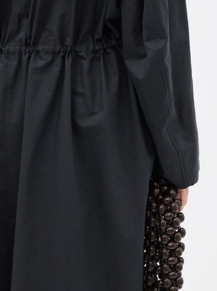 Lemaire Drawstring-waist Cotton-blend Poplin Dress - Black