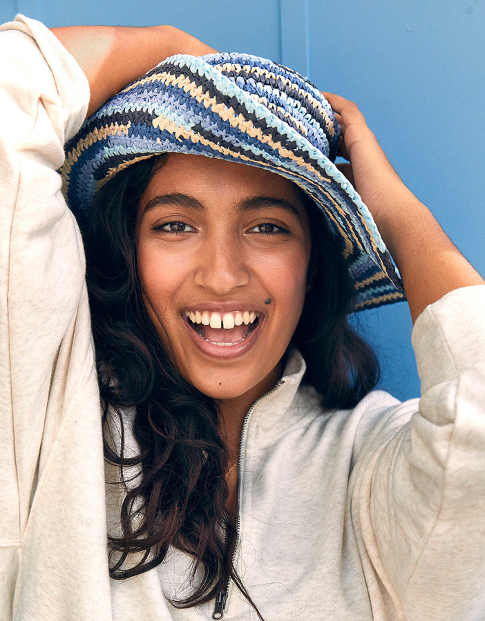 aerie Striped Straw Bucket Hat ShopStyle Teen Girls' Clothing