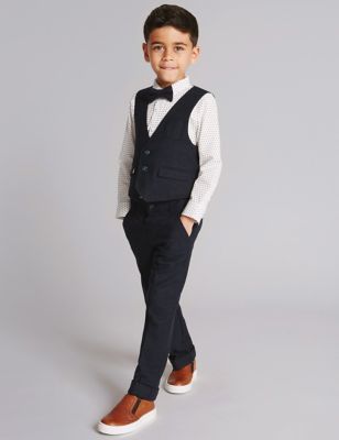 Marks and Spencer 3 Piece Waistcoat, Shirt & Bow Tie Outfit (1-7 Years)