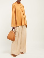 Thumbnail for your product : The Row Merrian Fluted-sleeve Blouse - Tan