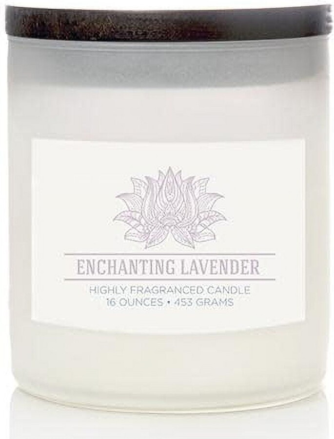 Colonial Candle Enchanting Lavender 16 oz Aromatherappy Candle, White
