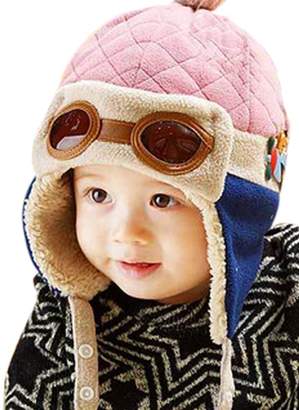 Kafeimali Baby Boys Girls Crochet Earflap Winter Warm Caps Beanie Pilot Aviator Cartoon Hats