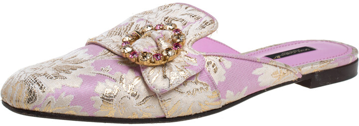 embellished mules flat