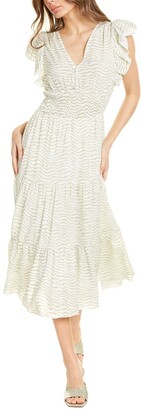 Lucy Paris Mischa Linen-Blend Midi Dress