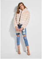 Thumbnail for your product : GUESS Asako Tiered Faux-Fur Jacket