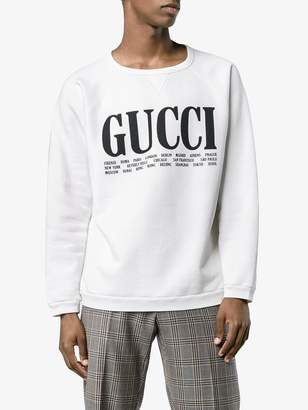 Gucci World Cities print cotton sweatshirt