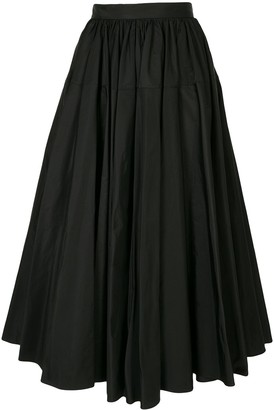 black flare skirt outfit