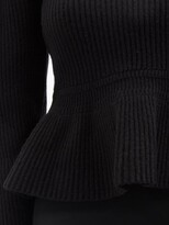 Thumbnail for your product : Lemaire Peplum Rib-knit Wool Sweater - Black