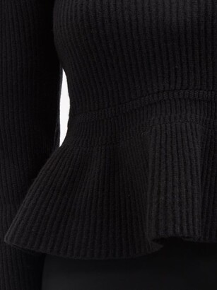 Lemaire Peplum Rib-knit Wool Sweater - Black