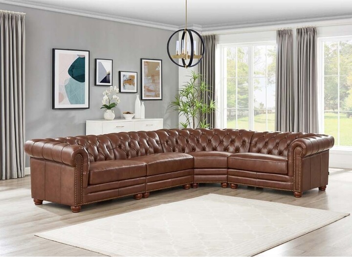 hydeline aliso 100 leather sectional sofa 4piece ivory