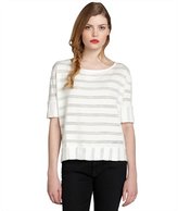 Thumbnail for your product : Pure & Simple white cotton striped short sleeve 'Anita' top