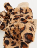 Thumbnail for your product : Urban Code Urbancode faux fur animal print mittens in brown