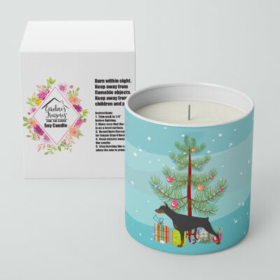 Doberman Pinscher Merry Christmas Tree 10 Oz Decorative Soy Candle