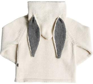 Oeuf Bunny Hooded Baby Alpaca Knit Sweater