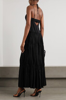 Thumbnail for your product : SIMKHAI - Lina Cutout Tiered Crinkled-twill Maxi Dress - Black