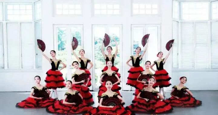 Straped Red Spanish Dress For Adult Girls Long Romantic Ballet Tutus Performance Tutu Costumes Ballerina Dresses Velvet Bodice