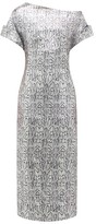 Thumbnail for your product : Christopher Kane Asymmetric Snake-print Sequinned Dress - Silver