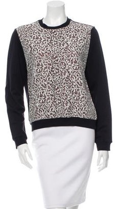Carven Lace-Accented Pullover Sweatshirt