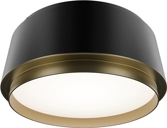 dweLED Salvo LED Flushmount Light in Black, Size: 9 "