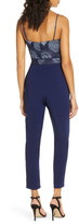 Thumbnail for your product : Adelyn Rae Aeris Lace Bodice Crepe Jumpsuit