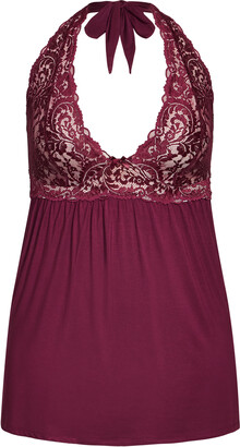 City Chic Soft & Comfy Babydoll - berry