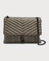 Thumbnail for your product : Rebecca Minkoff Edie Flap Snake-Embossed Shoulder Bag