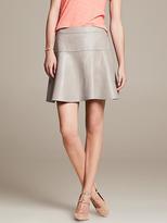 Thumbnail for your product : Banana Republic Gray Leather Fit-and-Flare Skirt