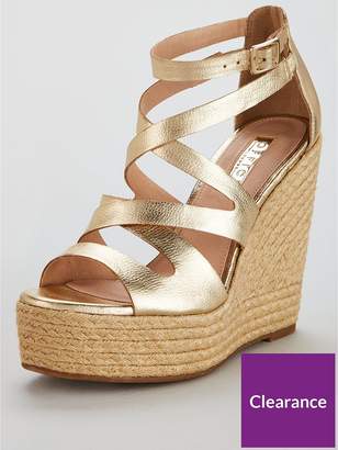 Office Hot Love Gold Wedge Shoe