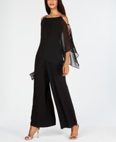 msk off the shoulder overlay jumpsuit