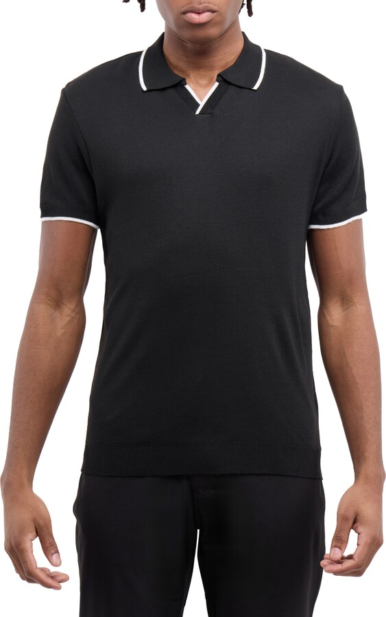 Short Sleeve Johnny Collar Polo Sweater