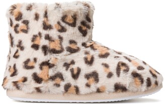 leopard print slipper boots