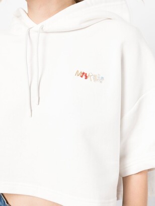 トップス Marni Logo Printed Cropped Hoodie Marni Logo Print Cropped Hoodie In Cotton Women White One