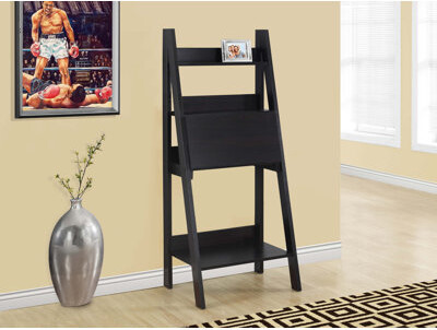 Computer Desk, Home Office, Laptop, Leaning, 61"H, Work, Storage Shelves, Contemporary, Modern