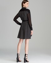 Thumbnail for your product : DKNY Belted Polka Dot Print Shirt Dress