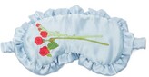 Thumbnail for your product : BERNADETTE Rose-embroidered Silk Eye Mask - Blue