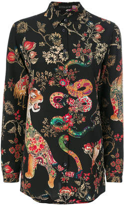 Etro floral tiger print shirt