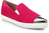 Thumbnail for your product : Miu Miu Suede Toe-Cap Slip-On Sneakers