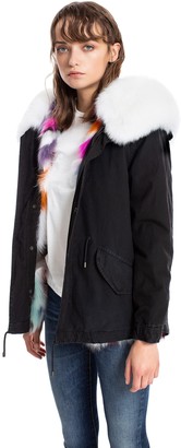 Mr & Mrs Italy Jazzy Mini Parka With Multicolor Fur Lining