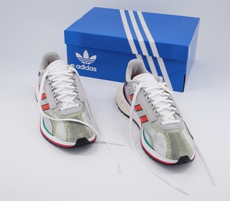 adidas Valerance Trainers Metallic Silver ShopStyle Ink Legacy Red 