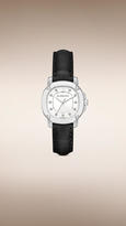 Thumbnail for your product : Burberry The Britain Bby1806 34mm Diamond Indexes