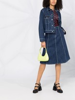 Thumbnail for your product : P.A.R.O.S.H. panelled A-line denim skirt