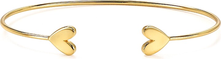 Argentovivo Heart Cuff Bracelet