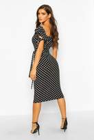 Thumbnail for your product : boohoo Polka Dot Belted Midi Dress