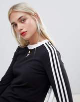 Thumbnail for your product : adidas Three Stripe Long Sleeve T-Shirt In Black