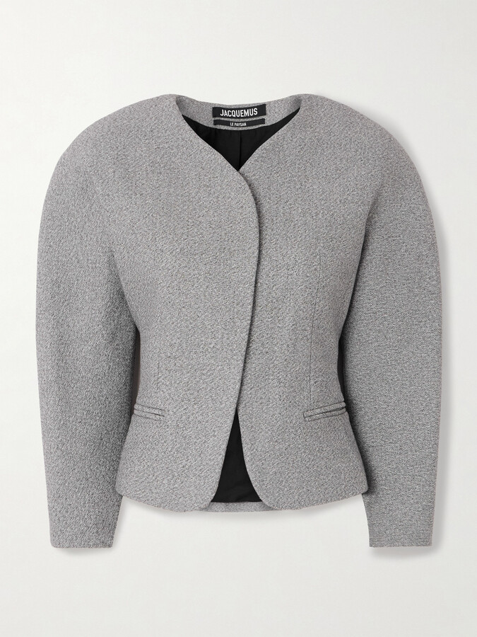 Jacquemus Ovalo Cotton And Wool-blend Jacket - Gray