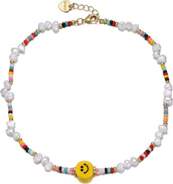 Jewelry | 14k Gold Plated Freshwater Shell Pearl Necklace And Earrings